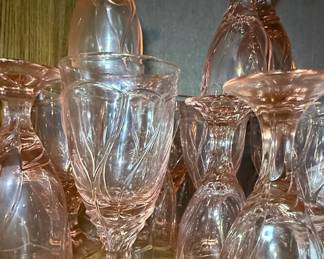Noritake Sweet Swirl Pink Footed Tumblers