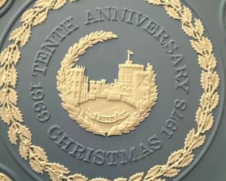 Wedgwood Jasperware "Tenth Anniversary" Commemorative Plate 1978