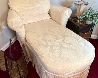 Ethan Allen Damask Chaise Lounge
