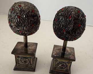 Godinger Silver Art Co. Ltd. Topiary Decor with Red Gemstones