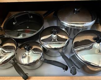 Vintage Farberware Aluminum Clad Stainless Steel Cookware Set