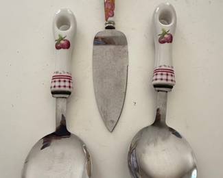 Ceramic Handle Fruit & Floral Kitchen Utensil Set