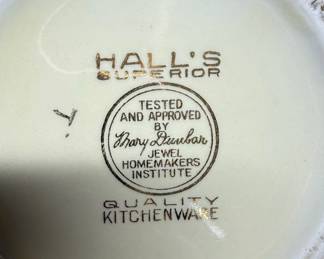 Hall's Superior "Autumn Leaf" Jewel Tea Pitcher and Mixing Bowls