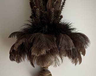 Ostrich and Pheasant Feather Wall Sconce
