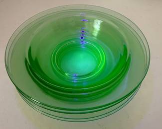 Green Uranium Glass Plates