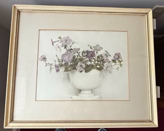 Floral Still Life Print by "Ernst" in Ornate Frame