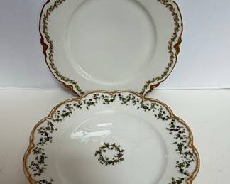 Haviland France Limoges Holly Wreath Plates