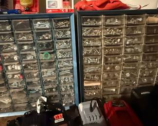 Assorted Hardware Storage Cabinets