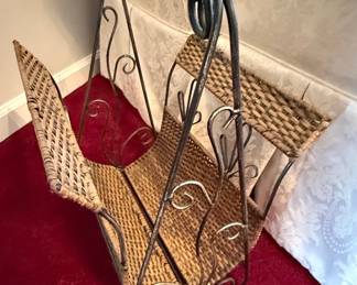 Woven Magazine Rack with Metal Frame