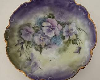 Handpainted Floral Plate by H.L. Moorhouse