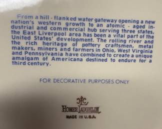 East Liverpool, Ohio Historical Sites Commemorative Plate