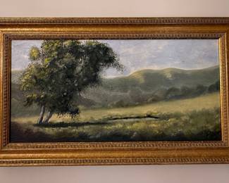 Landscape Oil Painting in Gilt Frame