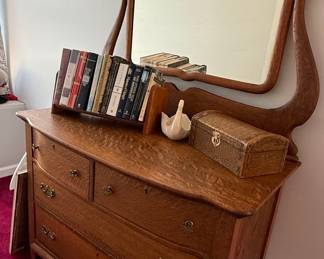 Tiger Oak Dresser with Mirror