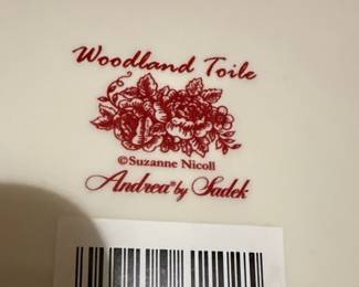 Woodland Toile Cake Stand and Plates by Andrea by Sadek