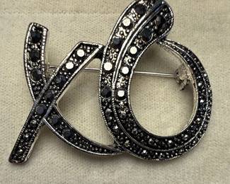 Marcasite XO Brooch