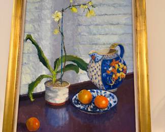 Signed Original Oil...Still Life Tablescape