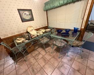 iron and glass patio tables