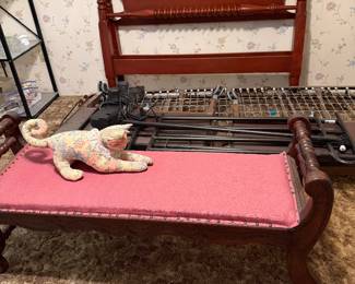 bench, hospital bed, JL headboard and footboard