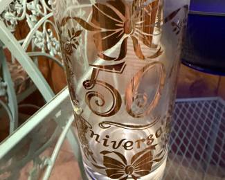 50th anniversary glasses and platter