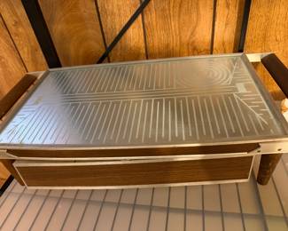 vintage buffet warmer with swing-out tray