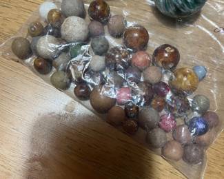Bennington marbles and large one 