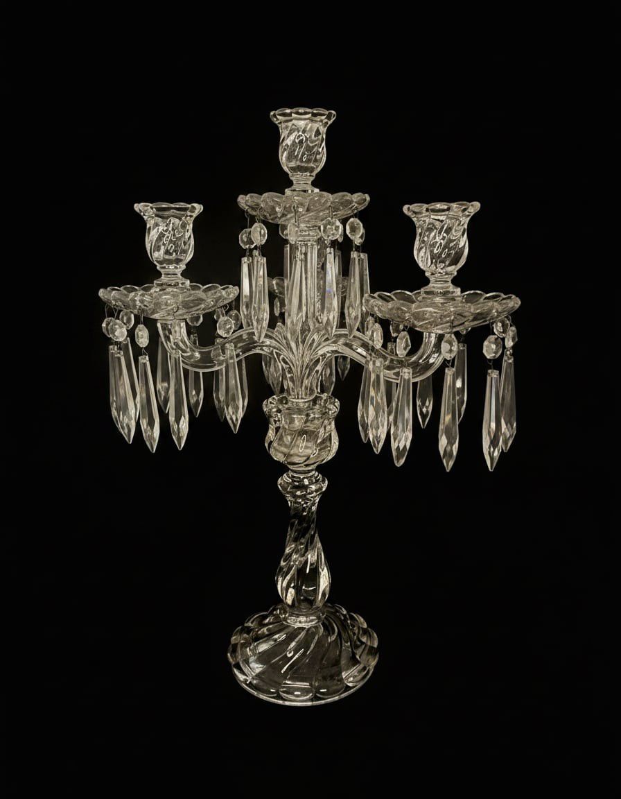 Baccarat  Style Crystal Candelabra