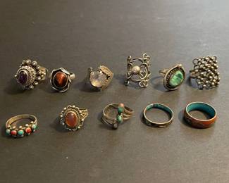 Sterling Silver and Gemstone Rings