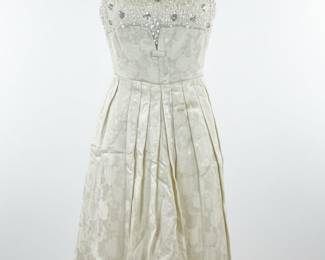 Vintage Pink Satin Strapless Gown and Embellished Cocktail Dress