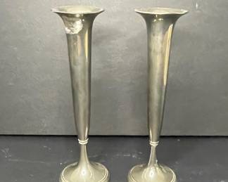 Sterling Silver Weighted Trumpet Bud Vases