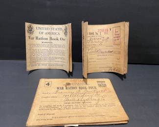 United States War Ration Books (One, Three, and Four) - Burtnett Family