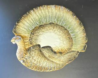 Majolica Turkey Serving Platter