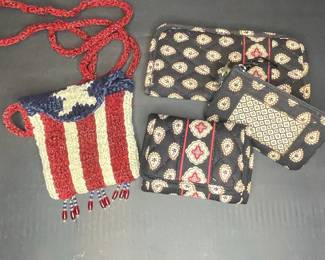 Vera Bradley Cosmetic Bags and Hand-Knitted American Flag Lanyard Pouch