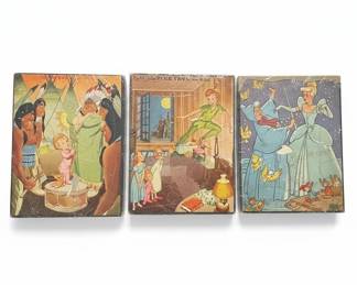 Vintage Disney Jigsaw Puzzles: Cinderella, Peter Pan (Nursery), Peter Pan (Neverland)
