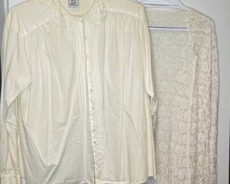 Laura Ashley Blouse & Crochet Cardigan 
