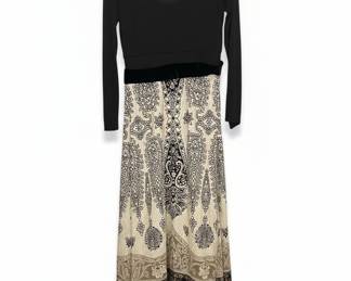 Daree Black and Cream Paisley Maxi Dress