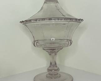 Victorian Amethyst Glass Compote with Lid