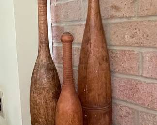 Vintage Wooden Indian Clubs / Exercise Pins
