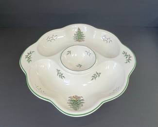 Spode Christmas Tree Chip and Dip Platter