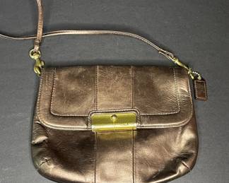 Coach Kristin Metallic Leather Shoulder Bag
