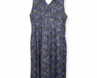 Laura Ashley Floral Print Midi Dress Vtg