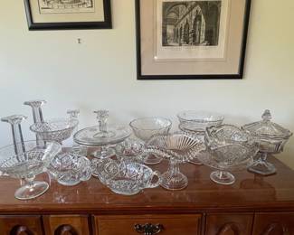 Cut Crystal Glassware Collection - Hobstar and Fan Patterns