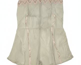 Vintage Pure Silk Teddy with Lace Trim