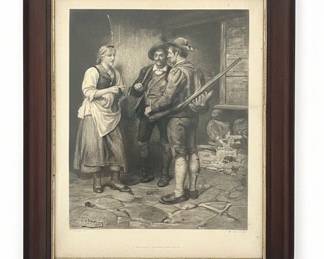 Framed Engraving "The Angry Father" by William Mulready