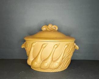 Vintage Goose Motif Covered Dish