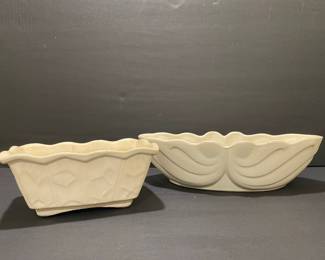 Hull & McCoy Pottery Cornucopia Planters Vtg