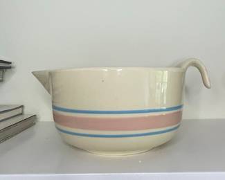McCoy Pottery Pink and Blue Stripe Mixing Bowl
