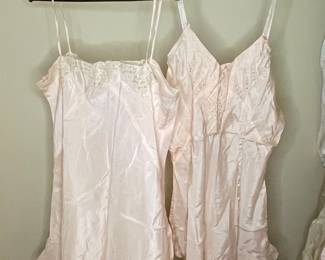 Vintage Silk Slips with Lace Trim