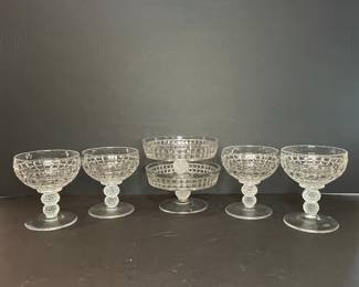 Vintage Diamond-Cut Crystal Coupe Glasses