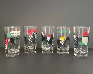 Vintage Horse Racing Track Tumbler Glasses