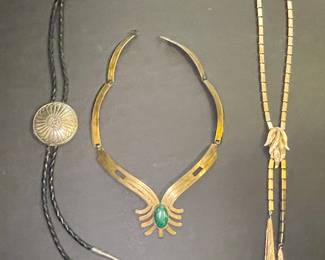 Vintage Southwestern Style Bolo Tie and Necklaces